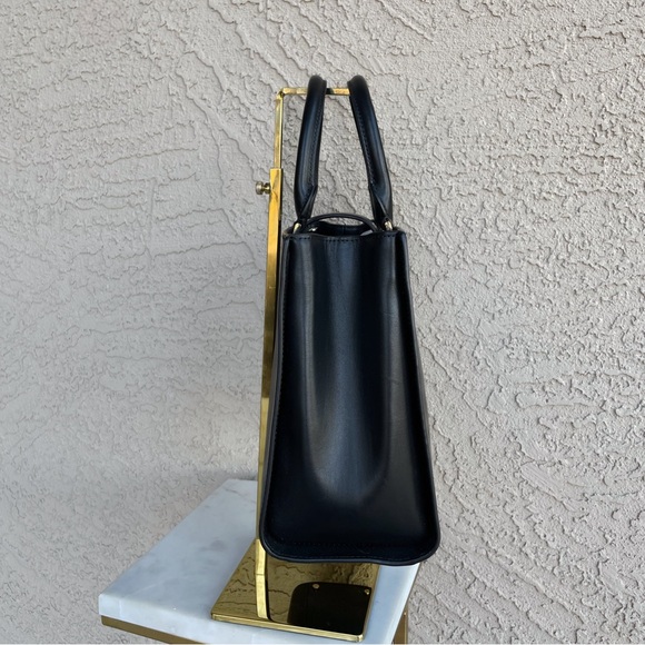 KATE SPADE Classic Neutral Black Smooth Leather Reegan Satchel Top Handle Bag - Picture 7 of 17